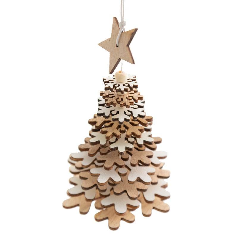 Wooden Christmas Tree Bell Pendant Room Living Room
