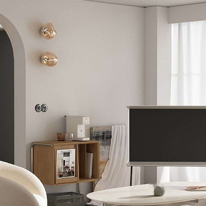 Creative retro corridor ambient warm light with metallic trumpet design