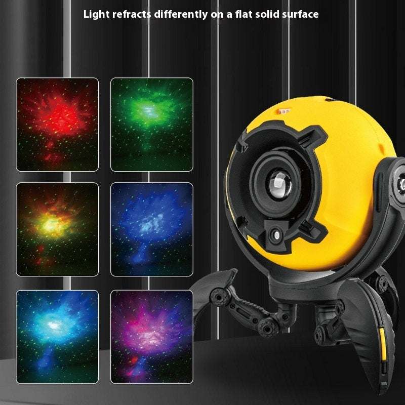 Dynamic Starlight Projector ambient light with yellow and blue hues for bedroom decor