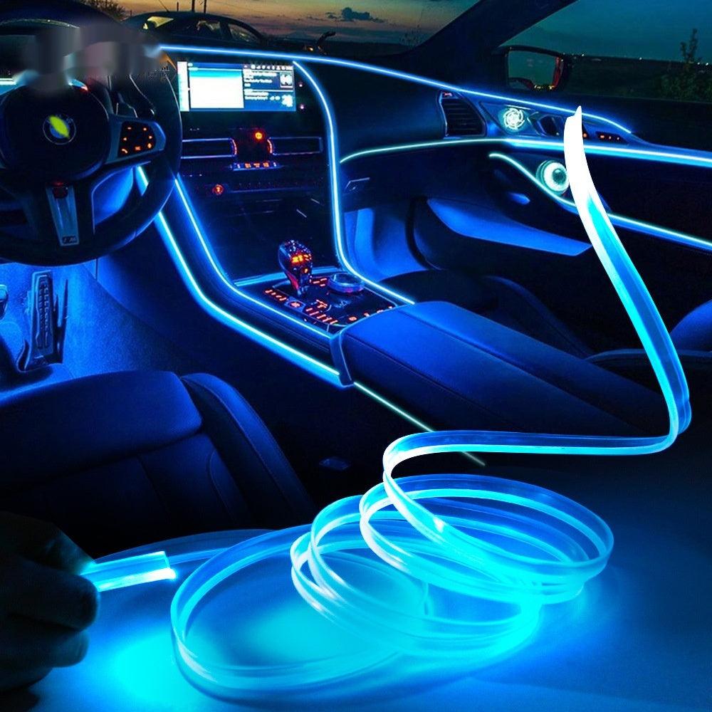 Universal Car EL luminous ambience light strip with colorful LED, USB powered, PVC material, available in multiple lengths for vehicle decoration