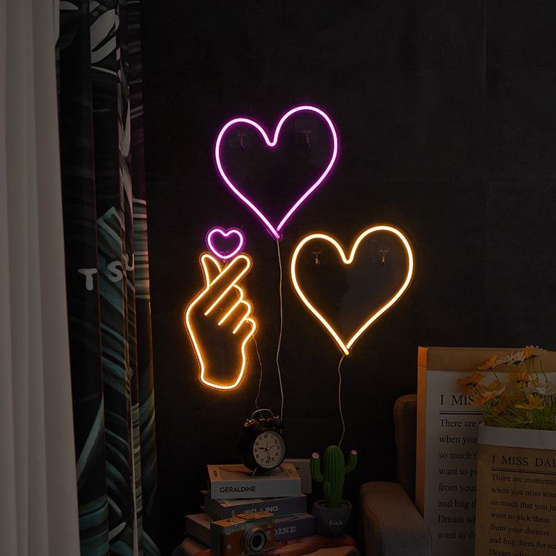 Barre lumineuse LED (lampe décorative d'ambiance en forme de cœur)