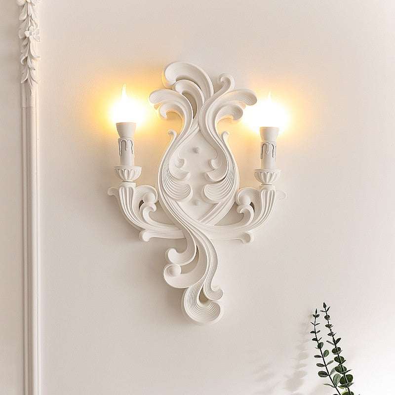 Original Retro Embossed French style plaster wall lamp with high-grade art design