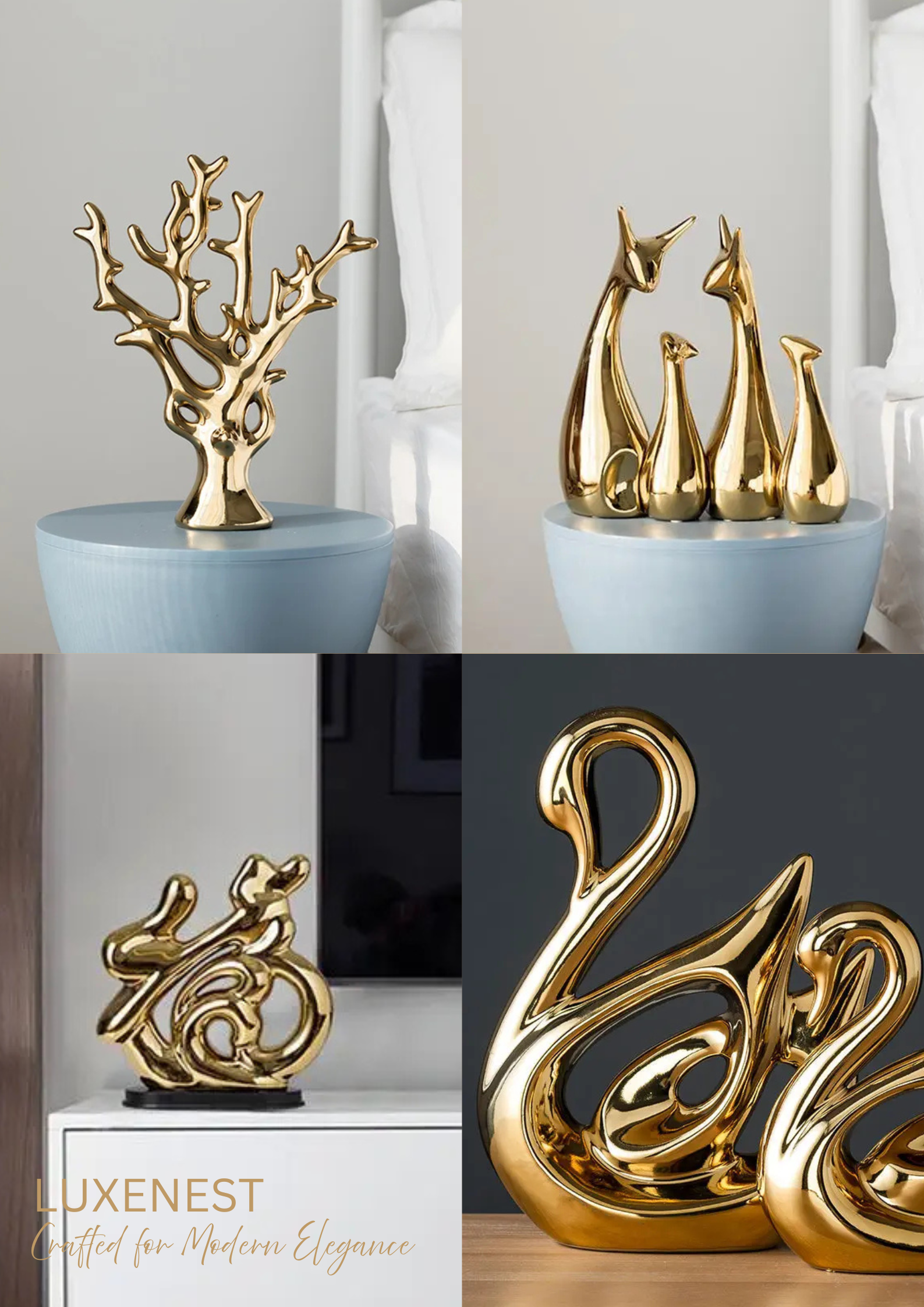 Decorative Wine Display Ornament Modern Ceramic Accent
