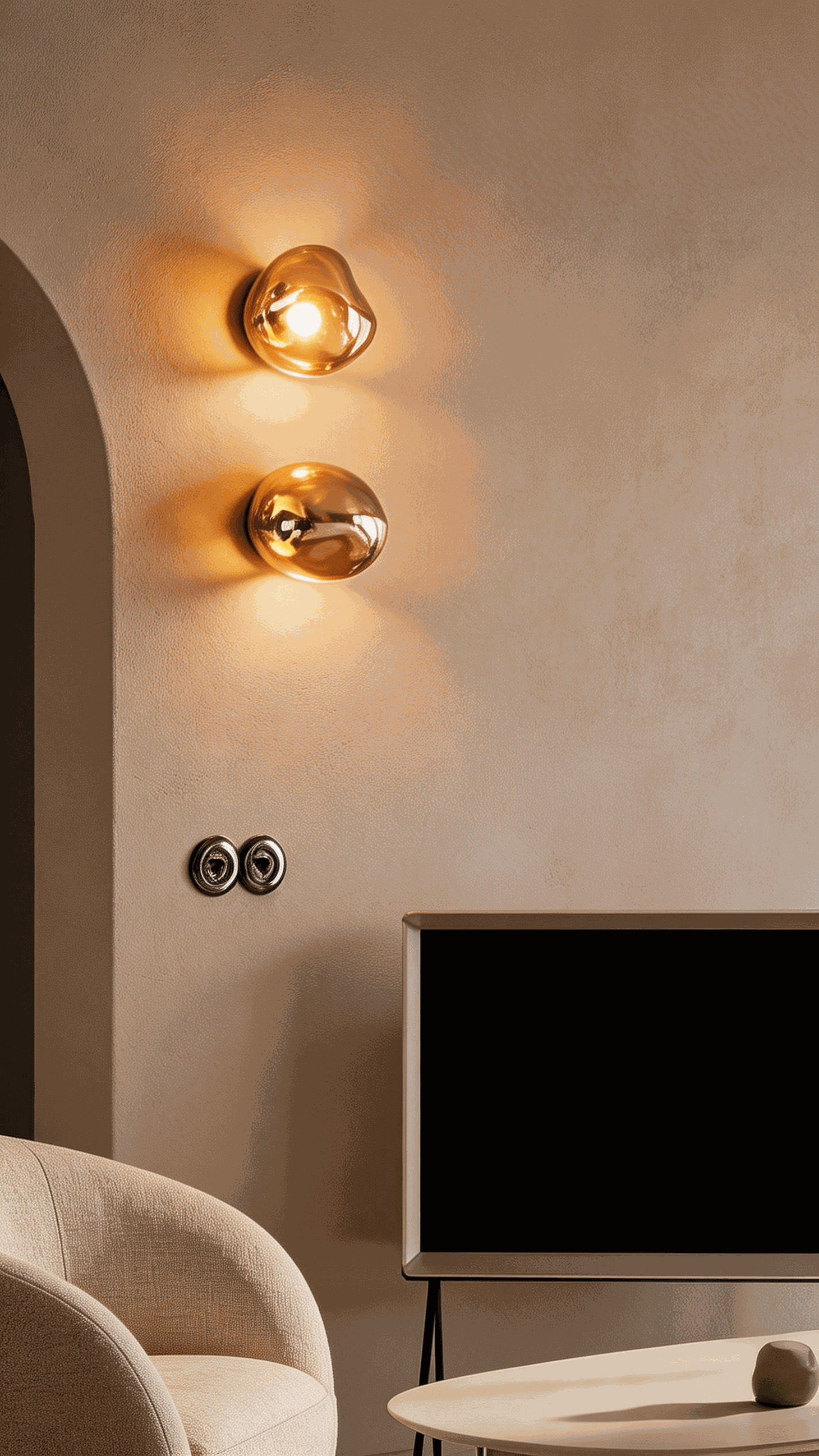 Creative retro corridor lamp featuring vintage trumpet design with warm ambient light